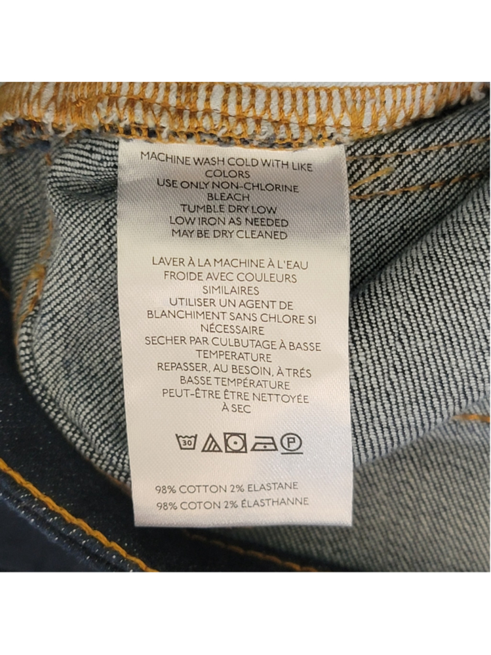 Pilcro 32 Scotty Wide Straight Leg Jeans Dark Rinse Wash High Cuff Tall Raw Hem - Picture 10 of 10